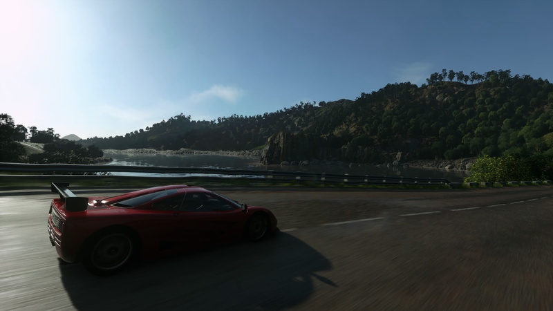 road, motion, mode of transportation, non-urban scene, day, sky, mountain, tree, Driveclub, road trip, outdoors, travel, red, sunlight, 1080P, transportation