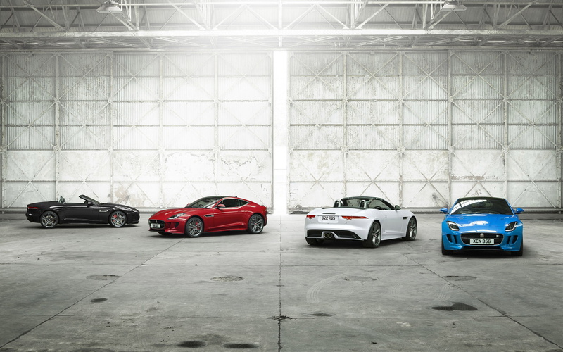 no people, in a row, city, 2K, day, large group of objects, garage, sports car, mode of transportation, land vehicle, architecture, parking lot, Jaguar F-Type
