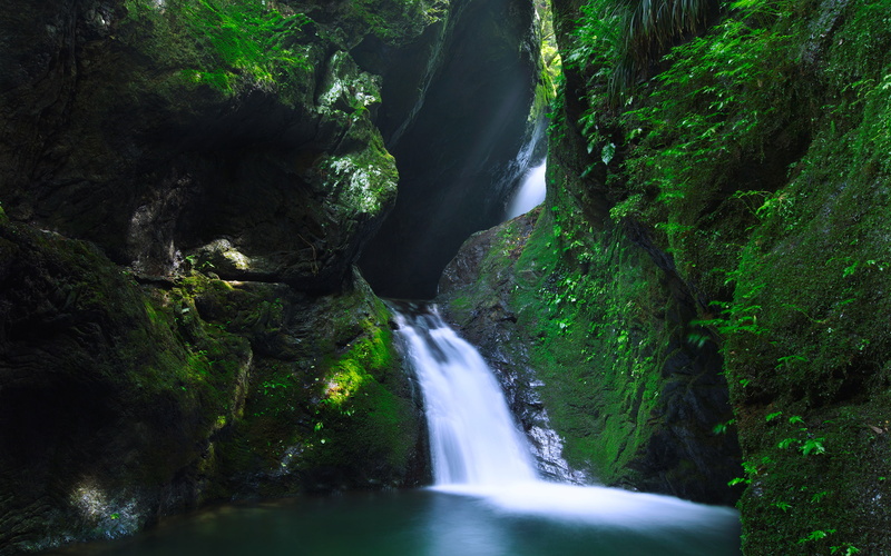 nature, stones, forest, moss, hd, waterfall, jungle, rocks, 2K