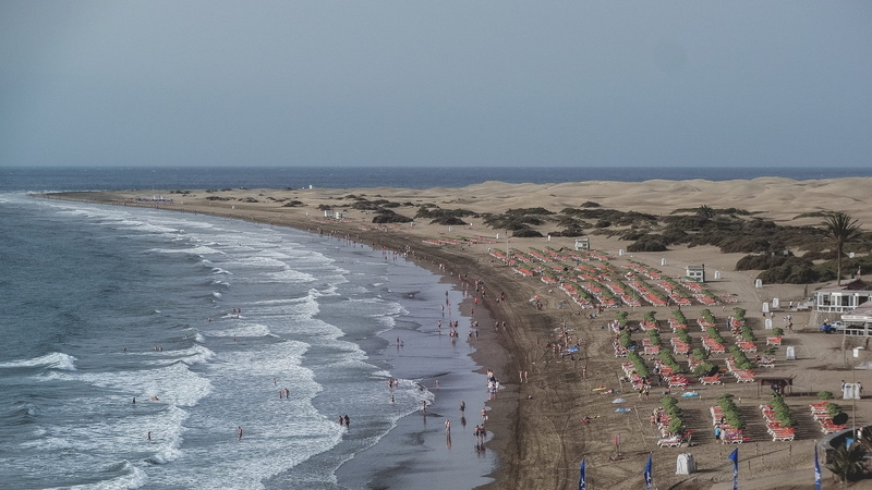 land, tranquil scene, landscape photography, beach, discover, high angle view, maspalomas, building exterior, travelling, nature, horizon over water, 2K