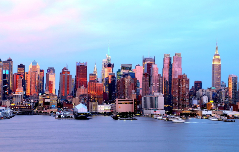 cityscape, landscape, water, residential district, buildings, tall - high, skyscraper, financial district, building, spire, sky, cloud - sky, color, office