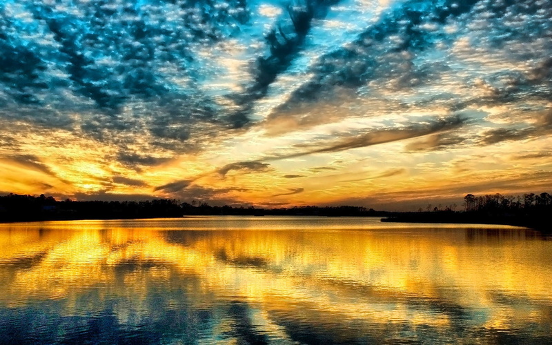 nuages, oceans, paysage, art, mer, nuage, 1080P, reflections, Landscapes, paysages, x, soleil, hd, nature, ocean