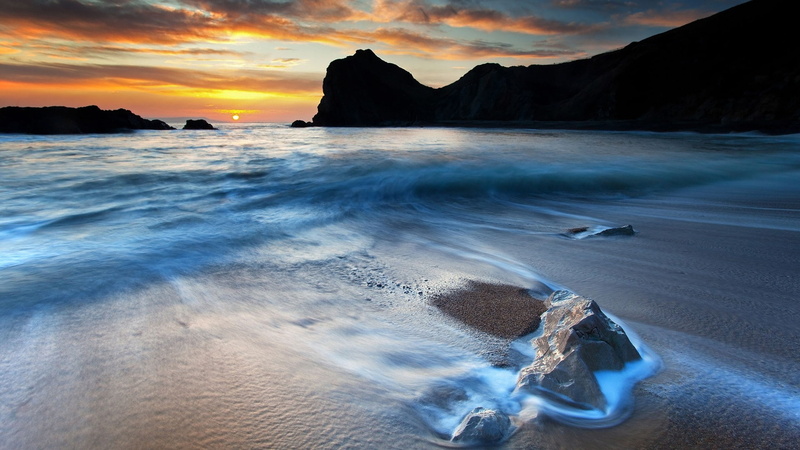 x, beach, ocean, art, oceans, hd, rocks, sea, Clouds, nature, 1080P