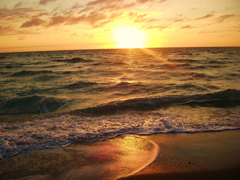 sky, hollywood, summer, outdoors, rising, sunrise - Dawn, tropical Climate, vacations, 2K, scenics, dusk, Atlantic Ocean, sunset, florida, horizon Over Water