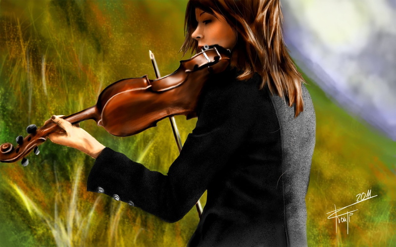 artwork, musical instrument, 1080P, violin, women, Lindsey Stirling, 2011 (Year)