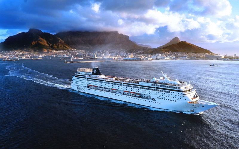 cloud - sky, motion, nautical vessel, tranquility, Mother City, passenger craft, waterfront, ship, nature, outdoors, no people, cruise ship, water, travel