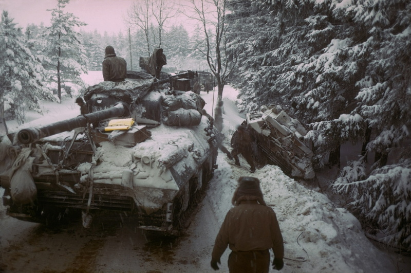 transportation, frozen, cold temperature, real people, one person, rear view, white, outdoors, tree, warm clothing, winter, military, land, tank, covering