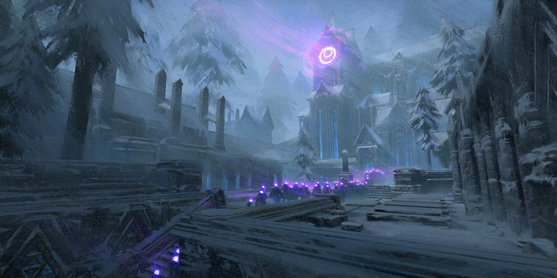 1080P, fantasy art, Western Architecture, snow, Thomas Stoop, cathedral, winter, digital art, church