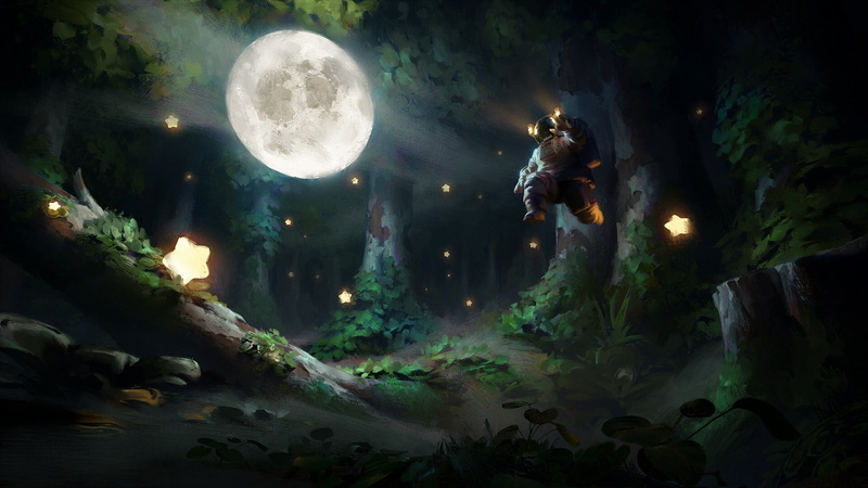 digital, 1080P, astronaut, Thomas Stoop, Moon