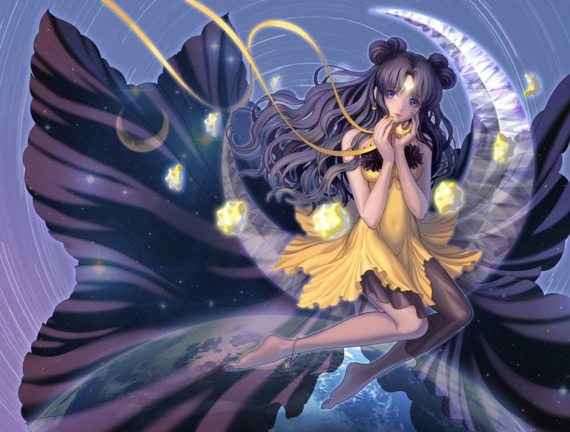 anime girls, young women, lifestyles, representation, women, clothing, dancing, 1080P, Sailor Moon, hairstyle, indoors, adult, fashion, illuminated, Luna