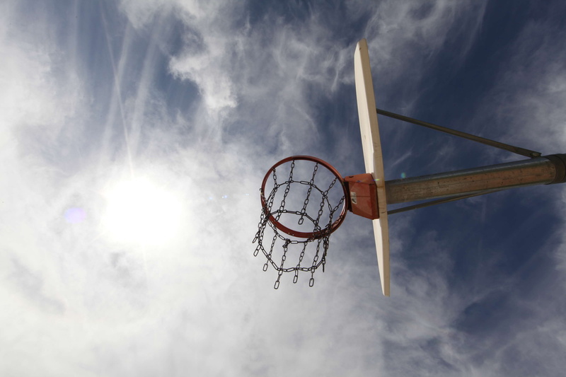 match, mid-air, 4K, sunlight, playground, taking a shot - sport, sport, competition, blue, compete, ball, motion, cloud - sky, game, day, basketball - ball