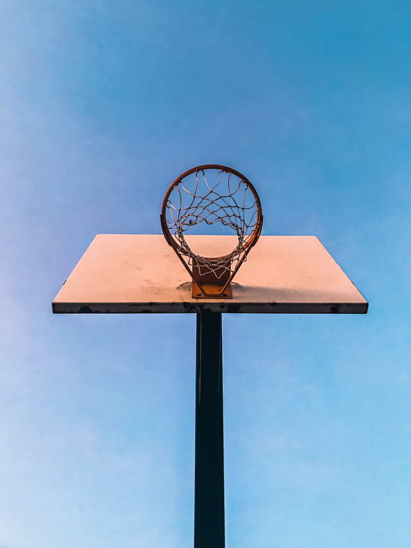 court, pole, directly below, relaxation, 4K, copy space, competitive sport, nature, miami, basketball - sport, basketball court, net - sports equipment