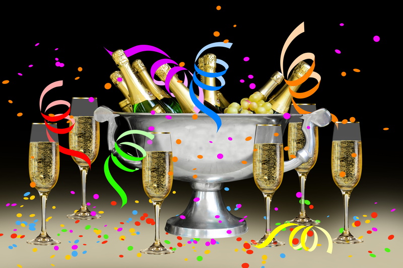 glass, decoration, bucket, lot, carnival, champagne flute, rack, close-up, bottles, festival, still life, celebrate, confetti, cheers, birthday party, greeting card