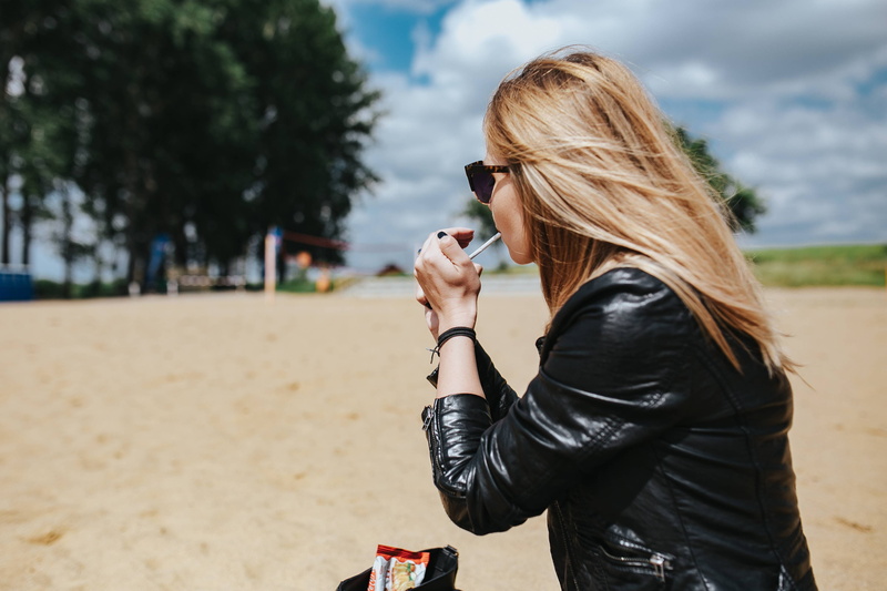 digital camera, one Person, young, leisure activity, summer, beautiful, adult, day, young Women, blonde, leather, jeans, leather jacket, blond Hair, female