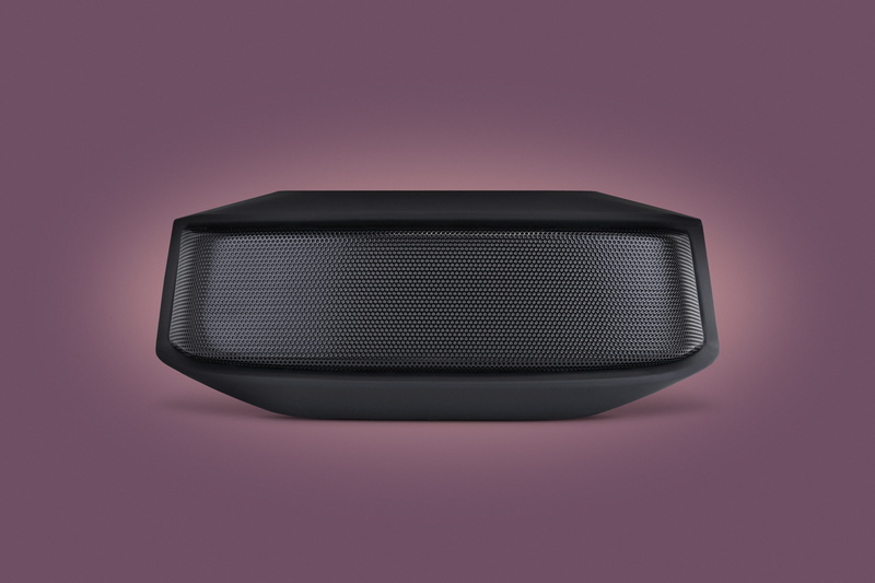 bluetooth, black, simplicity, product, close-up, hardware, purple background, bluetooth speaker, copy space, gray, home theater, pink background, technology