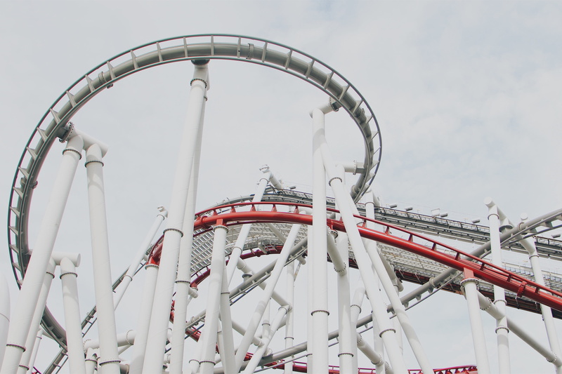 4K, fairground, sky, outdoors, winter, singapore, amusement park ride, built structure, vintage vibe, amusement park, rollercoaster, roller coaster, absence