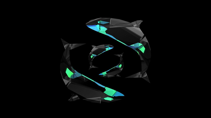 animals, simple background, dolphin, low poly, 1080P, minimalism, black background, 3D, digital art