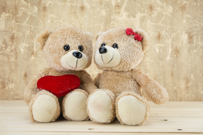 bear, stuffed toy, toys, childhood, plush, 5K, day, sweet, art and craft, heart, romantic, two, wall - building feature, Teddy, representation, love, toy