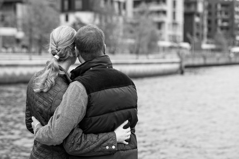 rear view, close-up, caucasian Ethnicity, embracing, looking, day, dating, real people, arm around, jacket, men, couple - Relationship, senior men, senior Adult