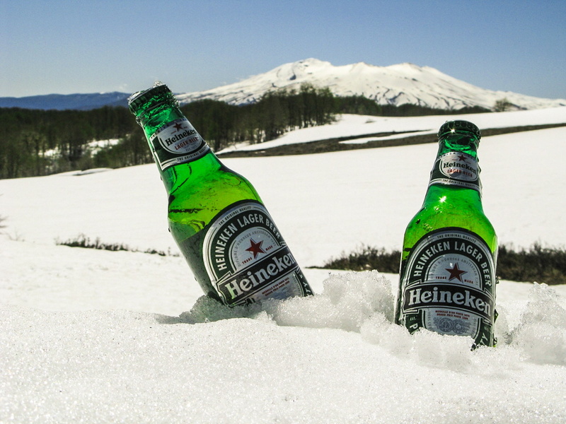 drink, green, day, mountain, nature, cold temperature, landscape, two, beer, beer - alcohol, snowcapped mountain, snow, land, winter, 1080P, glass bottles