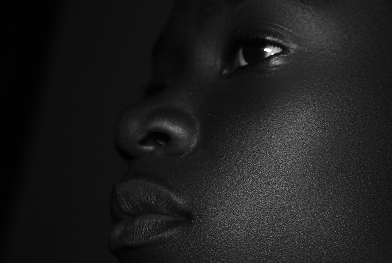 black and white, close, close-up, skin, face, persons, human skin, body part, women, human body part, headshot, black skin, check, closeup, 4K, one person