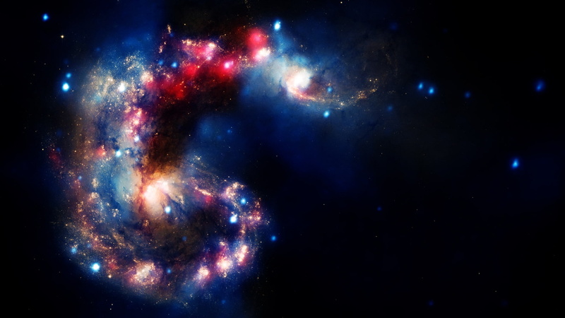antennae, art, colliding, x, hd, galaxies, 1080P, space, qb