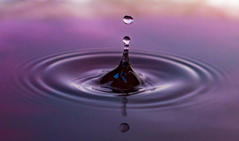 close-up, clear, mirroring, close, falling, concentric, studio shot, Water, water, purple, Drip, Drop Of Water, splashing droplet, premium, hochspringender high drop