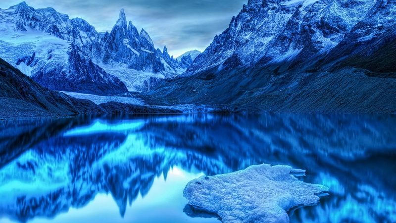 ice, environment, beauty in nature, frost, water, snow, bluish, winter, snowcapped mountain, snowy, glacier, cold temperature, clouds, sky, 1080P, mountain range