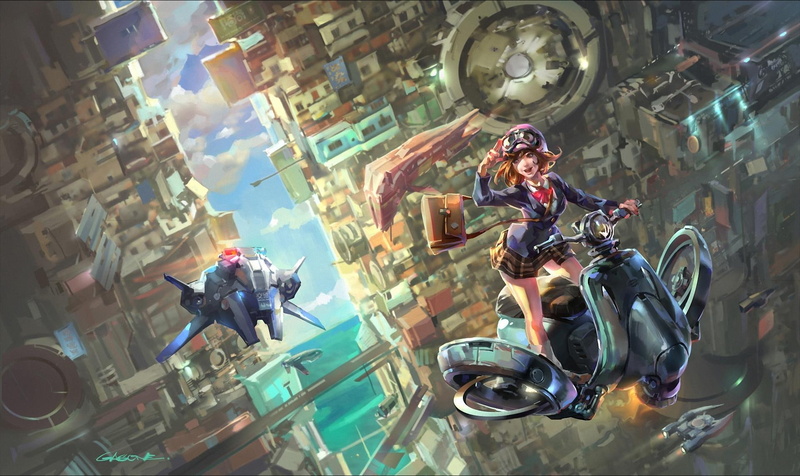 fantastic, fantastic world, schoolgirls, 1080P, technics, world, fantasy
