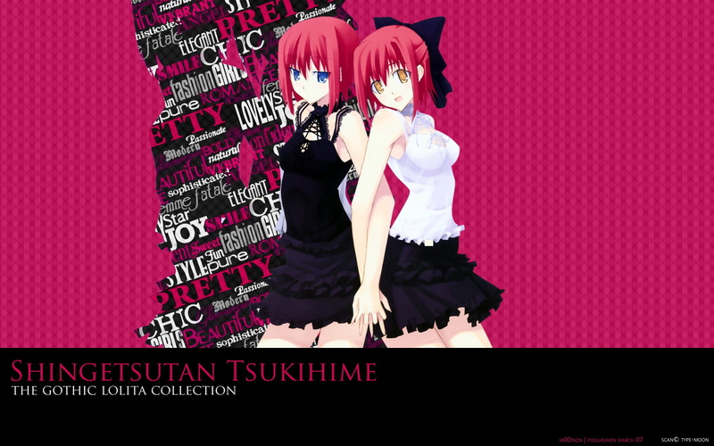 blood, shingetsutan, kohaku, type moon, twins, melty, 1080P, goth loli, tsukihime, hisui