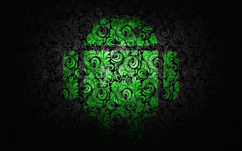 android logo, 1080P, floral, android, logo