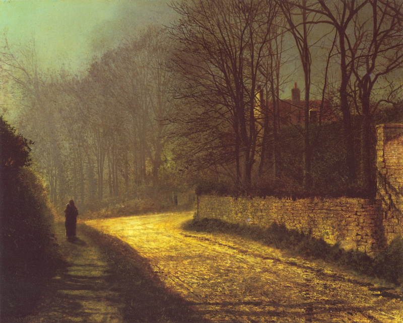 John Atkinson Grimshaw, The Lovers, Classical art, 1080P, Classic Art