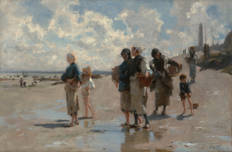 classic art, crowd, group of people, sky, John Singer Sargent, outdoors, lifestyles, full length, wet, men, adult, people, 5K, real people, nature, casual clothing