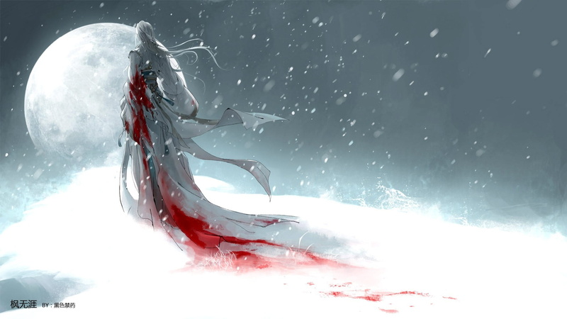 mode of transportation, snow, white color, fantasy art, white, sunlight, red, transportation, frozen, blood, motion, nature, beauty in nature, cold temperature