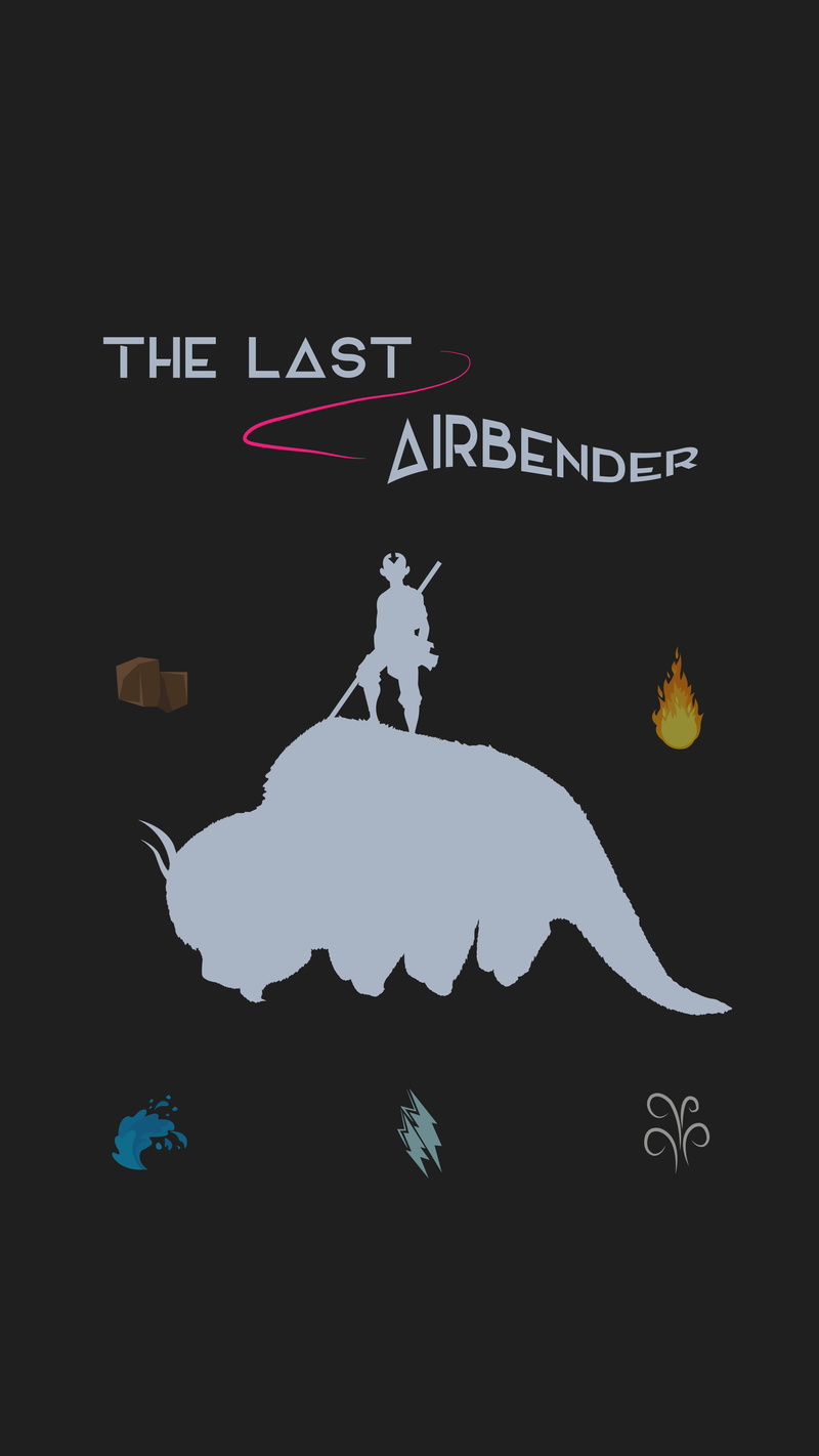 Avatar: The Last Airbender, Appa, 4K, illustration, dark background, air, Aang, dark, Earth, antographics, lightning bolt, fire, water