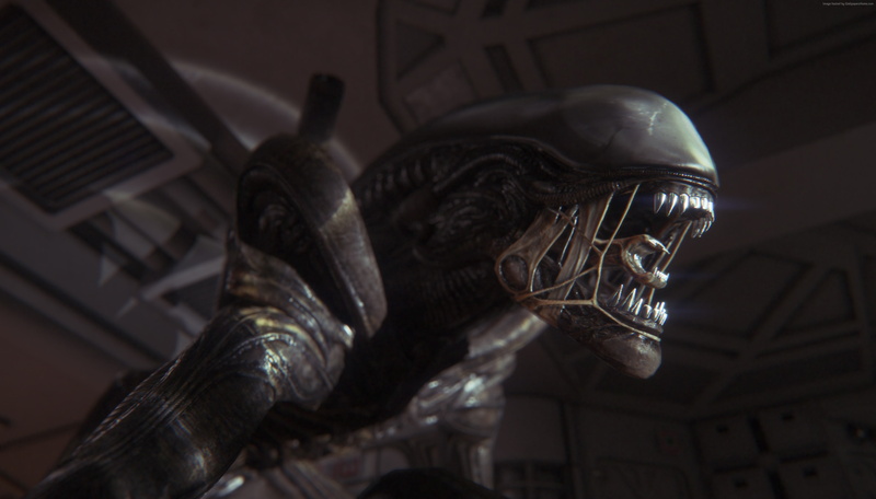 Survival Horror, 4K, Alien Isolation, craft, focus on foreground, built structure, history, low angle view, 5k, metal, body part, creativity, game, sculpture