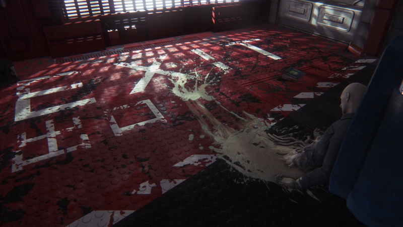 1080P, messy, Video Game, Alien: Isolation, communication, domestic room, day, built structure, bed, architecture, high angle view, red, no people, abandoned
