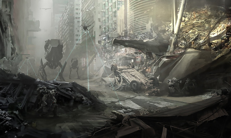 Sci Fi, Warzone, Apocalyptic, 1080P, Alien, Military, City