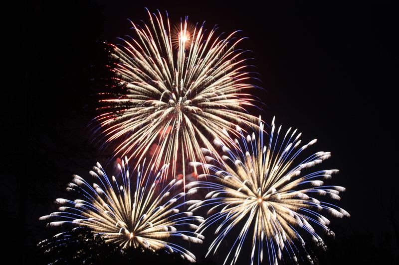 july 4th, nighttime, low angle view, sky, traditional Festival, glowing, display, 4K, sparks, outdoors, america, fire - Natural Phenomenon, anniversary