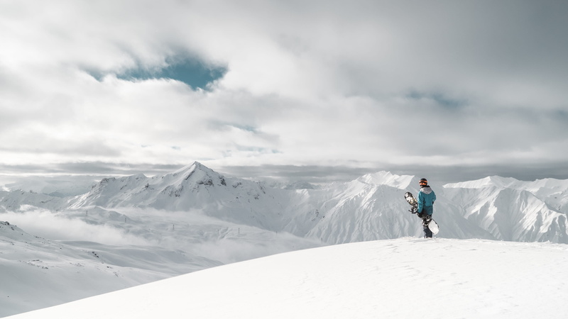 outdoors, alp, freedom, cold, mountain range, winter sport, travel, leisure activity, wanderlust, horizon, 4K, cliff, snowboard, ride, mountain, cold temperature