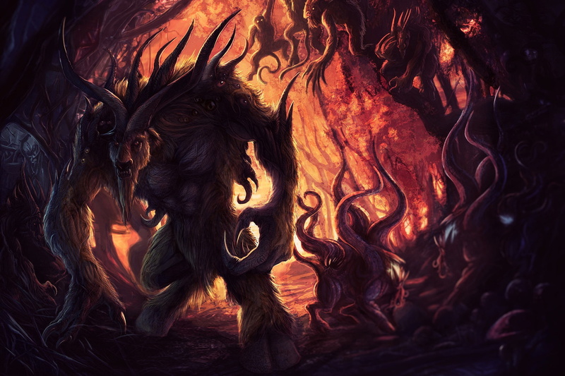 Characters, Illustration, Coats Niggurath, by Walter Brocca, Creatures, Walter Brocca, Lovecraft, Black Capricorn Forests, The Black Goat of the Woods