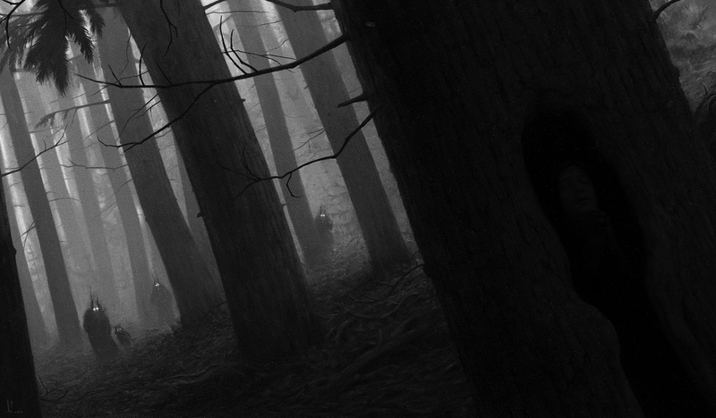 land, window, creature, curtain, Dark, built structure, wolves, forest, no people, horror, spooky, Trees, architecture, 720P, wolf, woodland, outdoors