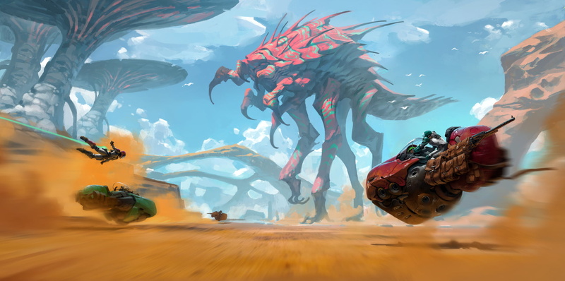 creature, 1080P, science fiction, artwork, planet