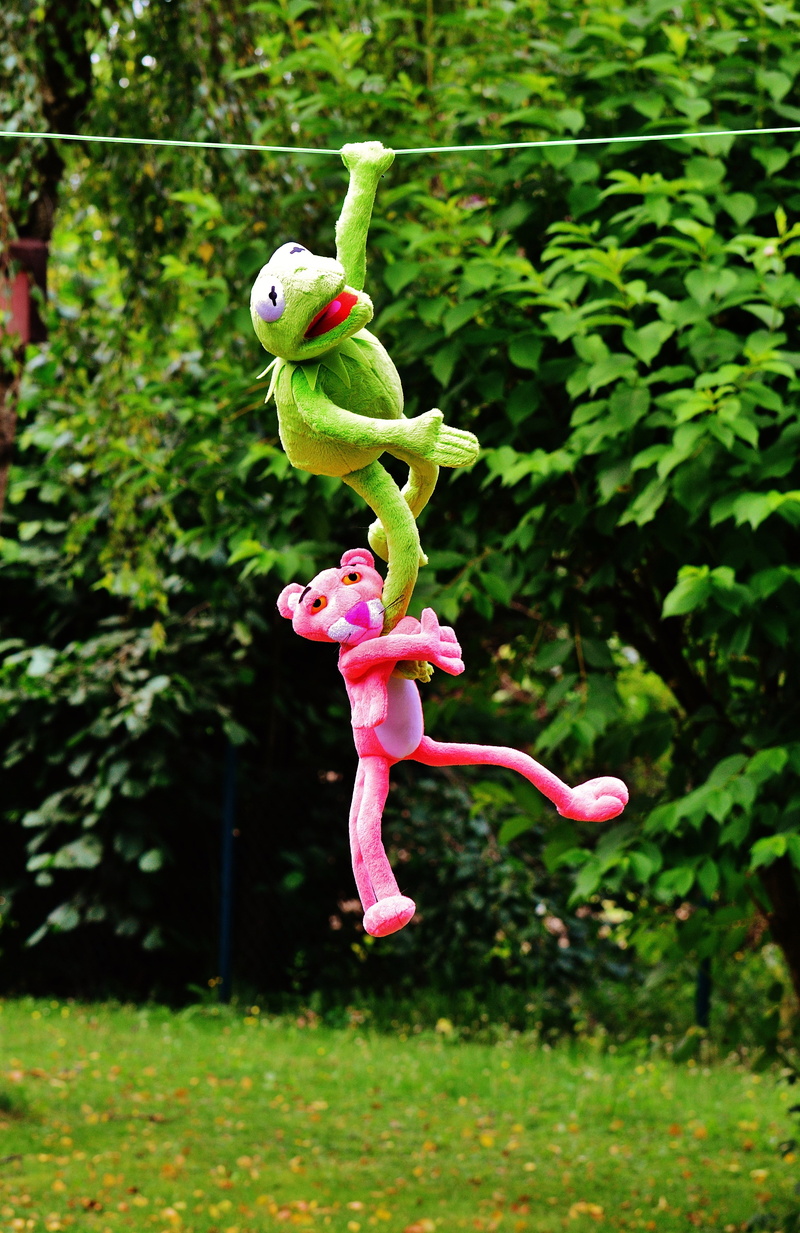 nature, children, funny, fun, focus on foreground, representation, close-up, green color, creativity, outdoors, park, figure, hang out, pink, frog, day