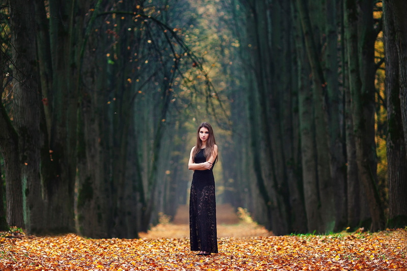 girls, covered, park - Man Made Space, people, standing, black, leaves, relaxation, nature, fashion, portrait, outdoors, cute, plant, women, fashion Model