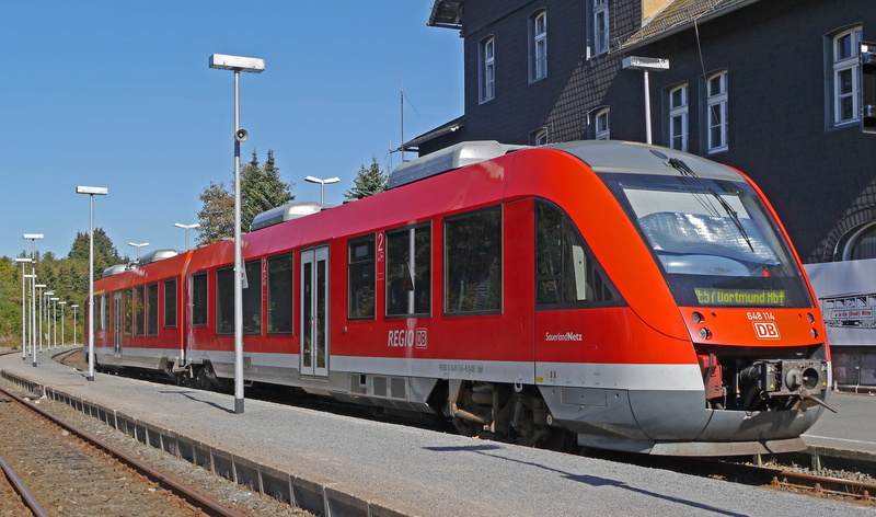 station, day, architecture, db, rail transportation, regional traffic, platform, train - vehicle, sky, deutsche bahn, sunlight, train, diesel, railroad Track