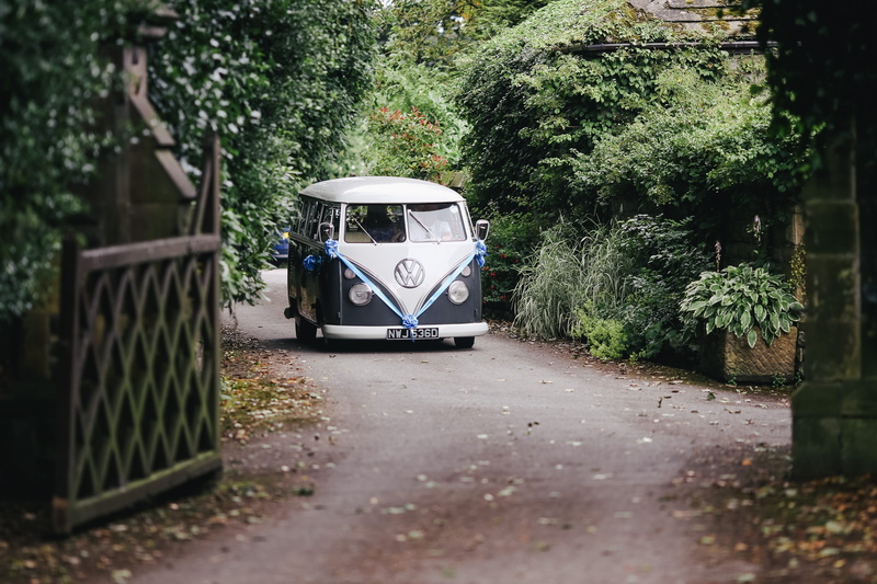 city, tree, growth, no people, wedding car, plant, gate, hippie, kombi, outdoors, vw camper, path, white, approaching, street, road, near, mode of transportation