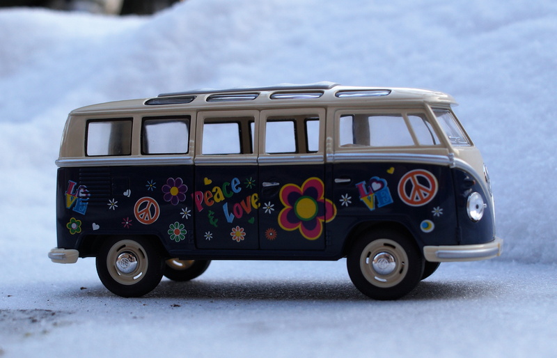 vw, focus on foreground, city, t, travel, road, auto, no people, small, vintage car, volkswagen vw, retro styled, white, winter, old, camper, high angle view
