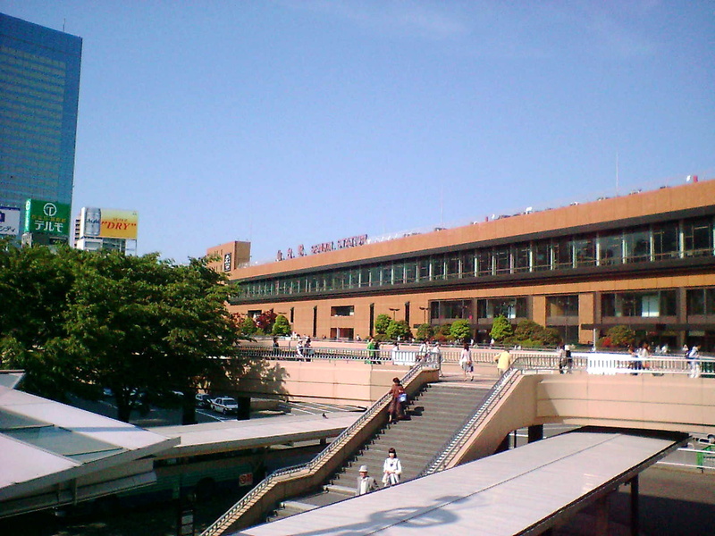 connection, Sendai Station, station, architecture, building Exterior, cityscape, plant, swimming pool, photos, clear sky, Japan, tree, nature, incidental people