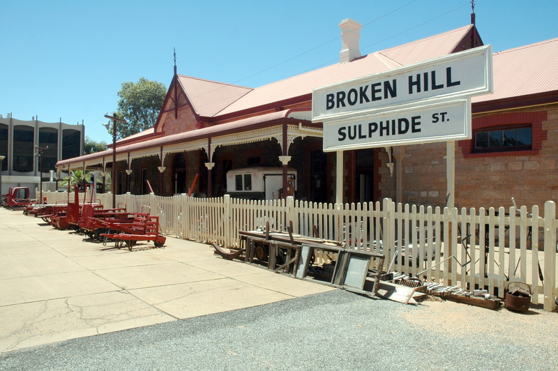 Broken Hill, mode of transportation, architecture, western script, nature, Sulphide Street railway station, building Exterior, broken, wales, railway, text